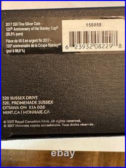 2017 CANADA $50 99.53g FINE SILVER 125th ANNIVERSARY OF THE STANLEY CUP+OGP+COA
