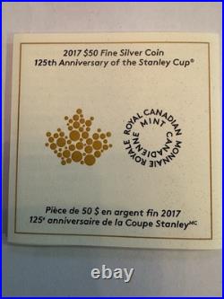 2017 CANADA $50 99.53g FINE SILVER 125th ANNIVERSARY OF THE STANLEY CUP+OGP+COA
