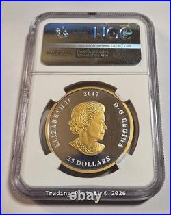 2017 CANADA Great Seal of Canada Gilt Silver Coin ER NGC Proof 70 UC withCOA