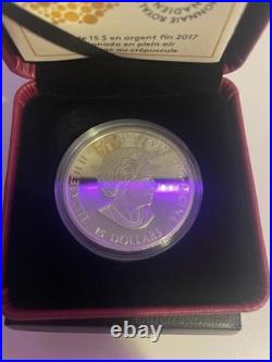 2017 Canada $15 Fine Silver Coin Great Canadian Outdoor Sunset Canoeing