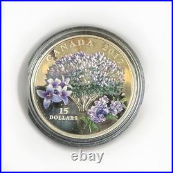 2017 Canada $15 Fine Silver Coin Lilac Blossoms Celebration of Spring with Box COA