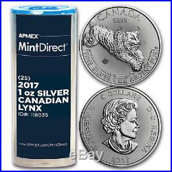 2017 Canada 1 oz Silver Predator Lynx (25-Coin MintDirect Tube)