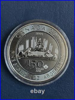 2017 Canada 1oz 150th Voyageur Silver bullion coin