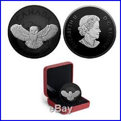 2017 Canada $20 Barn Owl Nocturnal By Nature 1oz Silver Coin (rhodium plated)