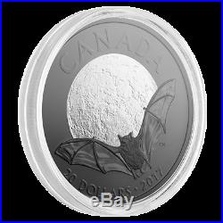 2017 Canada $20 Brown Bat Nocturnal By Nature 1oz Silver Coin (rhodium plated)