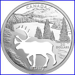 2017 Canada $20 Fine Silver Coin Endangered Animal Cutout Woodland Caribou