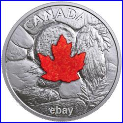 2017 Canada $20 Fine Silver Coin Majestic Maple Leaves with Drusy Stone