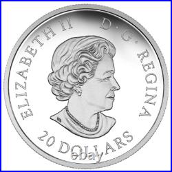 2017 Canada $20 Fine Silver Coin Majestic Maple Leaves with Drusy Stone