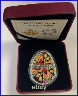 2017 Canada $20 Traditional Ukrainian Pysanka 1 Ounce Fine Silver Egg Coin