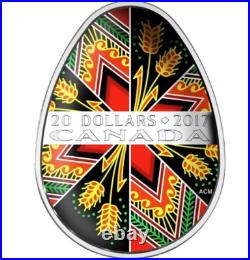 2017 Canada $20 Traditional Ukrainian Pysanka Fine Silver Coin