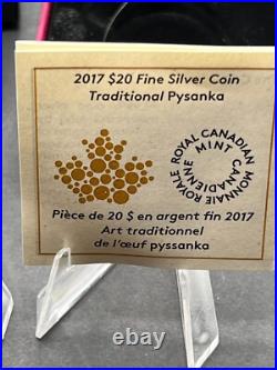 2017 Canada $20 Traditional Ukrainian Pysanka Fine Silver Coin