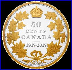 2017 Canada 2 oz Silver 50 Cent Coin, 1917 Half-Dollar 100th Anniversary, No Tax