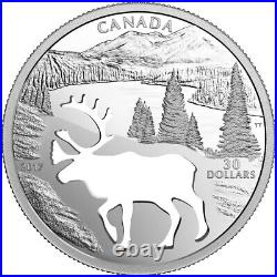 2017 Canada $30 Fine Silver Coin Endangered Animal Cutout Woodland Caribou