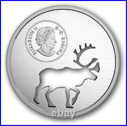 2017 Canada $30 Fine Silver Coin Endangered Animal Cutout Woodland Caribou