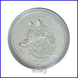 2017 Canada $30 Zentangle Art The Great Grey Wolf 2oz. 99.99% Fine Silver Coin 2017 Canada $30 Zentangle Art The Great Grey Wolf 2oz. 99.99% Fine Silver Coin