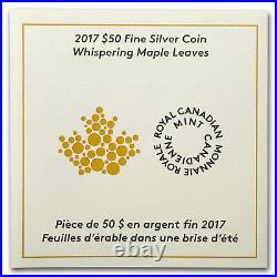 2017 Canada 3 oz Silver $50 Whispering Maple Leaves SKU #152318