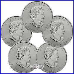 2017 Canada $5 1 oz. Silver Maple Leaf Lot of 5 Coins GEM BU SKU44167