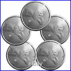 2017 Canada $5 1 oz. Silver Predator Series Lynx Lot of 5 Coins SKU45422