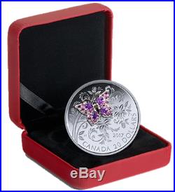 2017 Canada Bejeweled Bugs #1 Butterfly $20 Pure Silver Coloured Coin