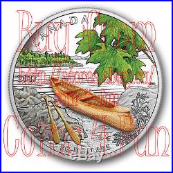 2017 Canada Canoe to Tranquil Times $20 1 oz Pure Silver Coloured Coin