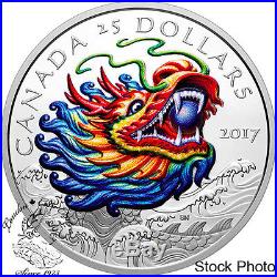 2017 Canada Dragon Boat Festival  $25 Pure Silver Ultra-High Relief Coin