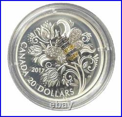 2017 Canada Fine silver 1oz Bejeweled Bugs Bee $20 Coin #23-13
