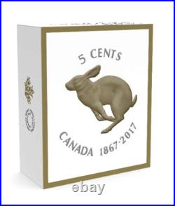 2017 Canada Five Ounce 5c Big Coin Series Rabbit Pure Silver Coin