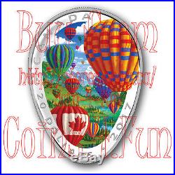 2017 Canada Hot Air Balloon $20 Balloon Shaped Silver Coin