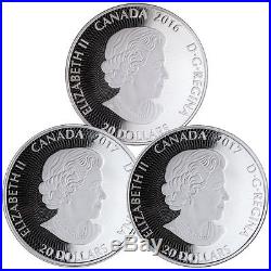 2017 Canada Kaleidoscope 1 oz Silver Proof $20 3-Coin Set In OGP SKU46863