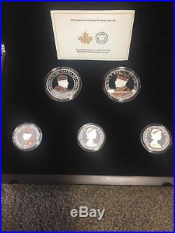 2017 Canada Legacy of the Penny. 9999 Silver Rose Gold Plated 5 Coin Set