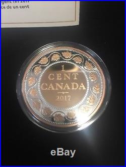 2017 Canada Legacy of the Penny. 9999 Silver Rose Gold Plated 5 Coin Set