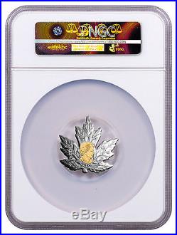 2017 Canada Maple Leaf Shaped 1 oz Silver Gilt $20 Coin NGC PF70 UC ER SKU49089