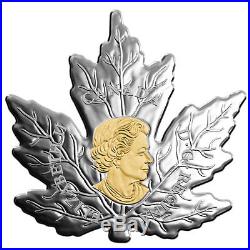 2017 Canada Maple Leaf Shaped 1 oz Silver Gilt Proof $20 Coin in OGP SKU48829