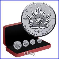 2017 Canada Pure Silver 4-Coin Fractional Set Maple Leaf