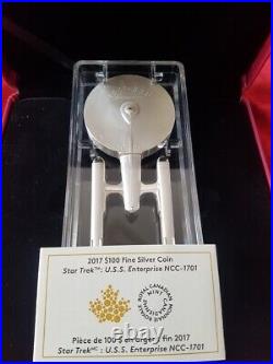 2017 Canada Pure Silver Coin STAR TREK U. S. S. Enterprise NCC-1701