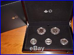 2017 Canada RCM LEGACY OF THE PENNY 5 Gold Plated Fine Silver Coins PROOF SET