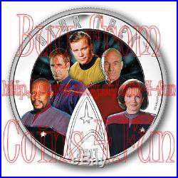 2017 Canada Star Trek 5 Five Captains $30 Pure Silver Glow-In-The-Dark Coin