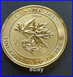 2017 Canadian Gold Maple Leaf 1.5ozt. $150 Super Leaf, Low Mintage, Rare Coin