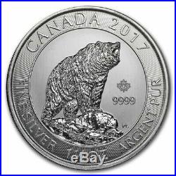 2017 Canadian Grizzly Bear 1.5 oz Silver BU Round Limited Bullion Coin
