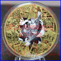 2017 DC Comics Superman Brave Bold $50 Reverse 3OZ Gold-Plated Pure Silver Coin