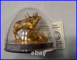 2017 Elk Sculpture of Majestic Canadian Animals $100 pure 10oz. 999 coin Canada