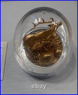 2017 Elk Sculpture of Majestic Canadian Animals $100 pure 10oz. 999 coin Canada