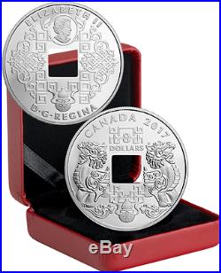 2017 Feng Shui Good Luck Charms PI YAO $8 Pure Silver Proof Square-Holed Coin