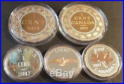 2017 Fine Silver Gold Plate Legacy Of The Penny Rcm 5 Coin Pf Set Issue $709.95