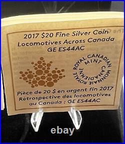 2017 Fine silver Locomotives Across Canada 3-coin Subscription Set