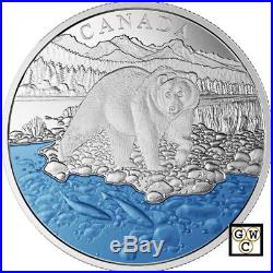 2017'Grizzly Bear-Iconic Canada' Enameled Prf $20 Silver Coin 1oz. 9999(18116)
