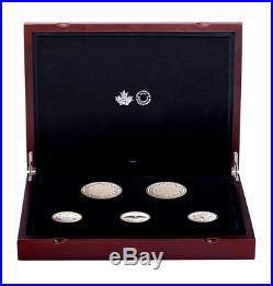 2017 LEGACY of the PENNY 5 COIN SILVER/GOLD SET with WOOD CASE. MINTAGE of 3,000