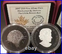 2017 NOCTURNAL BY NATURE THE LITTLE BROWN BAT $20 1oz Silver Coin RCM