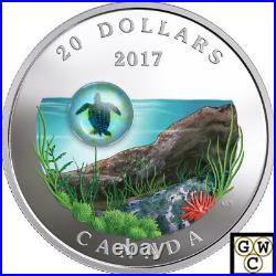 2017'Sea Turtle-Under the Sea' Color Prf $20 Silver Coin 1oz. 9999Fine(18239)NT
