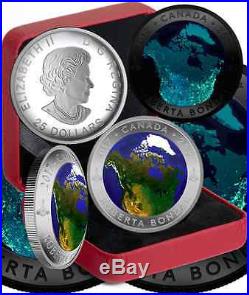 2017 Space View of Earth Canada Glow in Dark $25 1OZ Silver Coin Bondar Mission